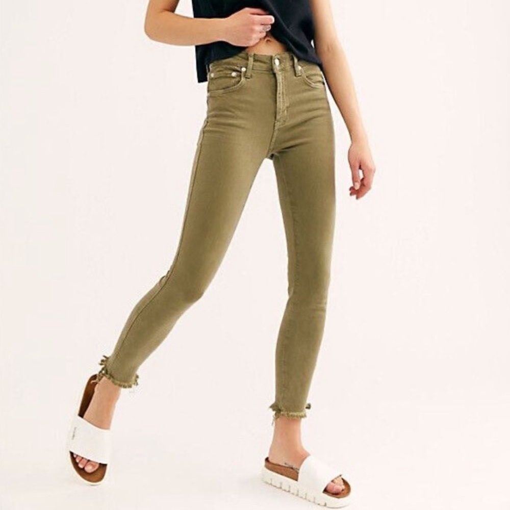 Free People Army Green Jeans Size 31